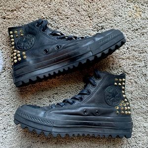 Converse gold stud sneakers